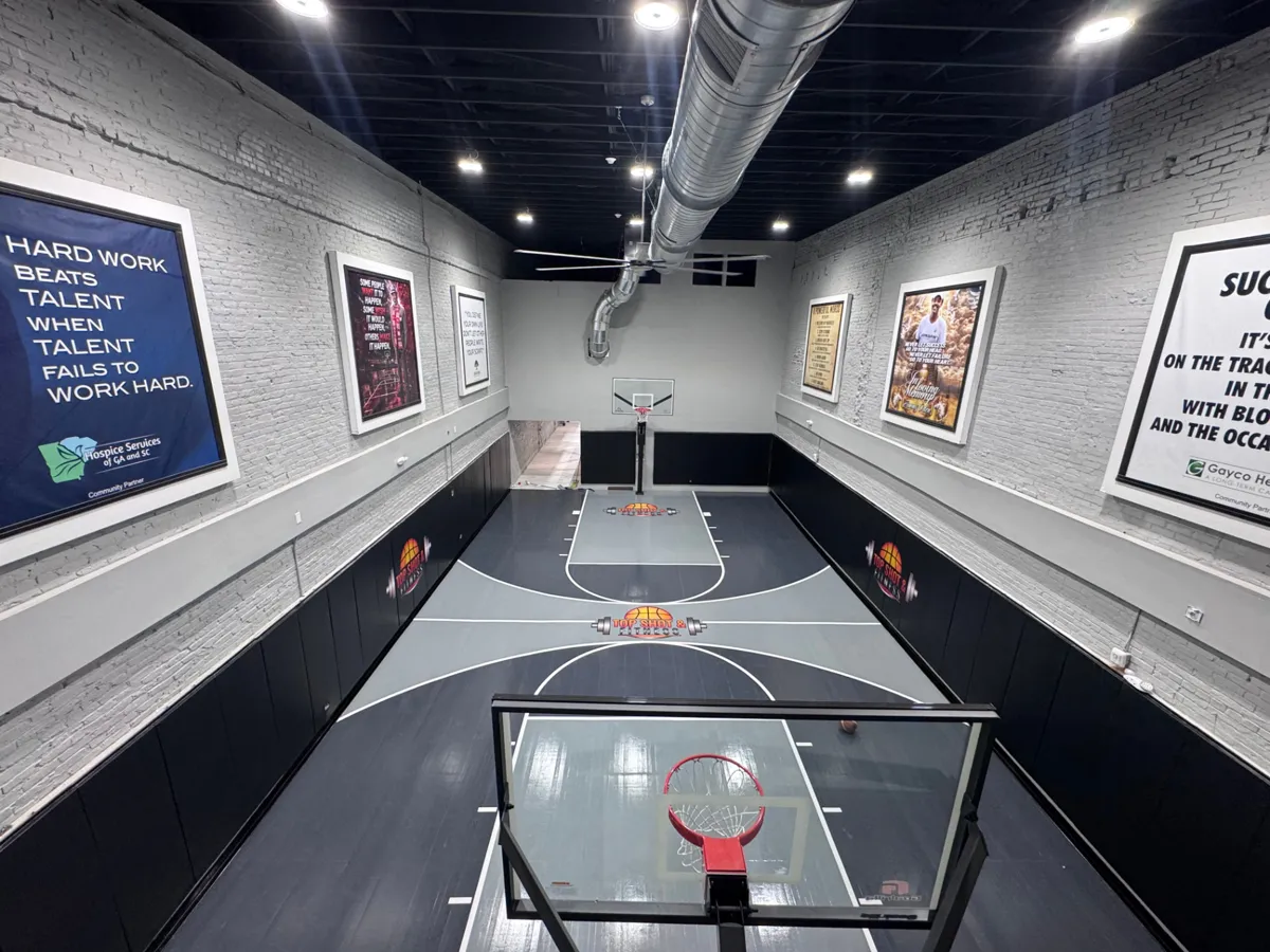 Overhead view of the full court